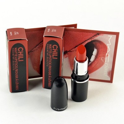 2 Mac Matte Lipstick CHILI #602 - Set Of 2 Travel Size x 1.8 g / 0.06 Oz.