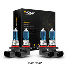 9005 9006 Halogen Headlight 6500k Combo Bulbs High Low Super Bright White