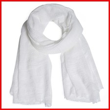 Women Summer Cotton Blend Crinkle Long Scarf Linen Beach Shawl Wrap