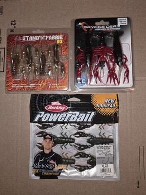 Crayfish Tackle Lot Of 3 Powerbait, River 2 Sea & Savage Gear