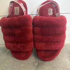 UGG Women's Fluff Yeah Slides Red Color Sz 11 Slippers Fall