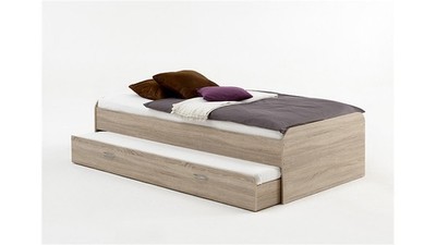 Bett Pedro 4 Jugendbett Kinderbett mit Gästebett in Sonoma Eiche sägerau 90x200