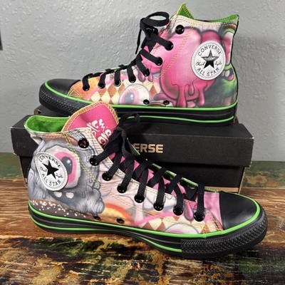 Converse Shoes Mens 11 Buff Monster Exclusive Graffiti Sneakers Street Art