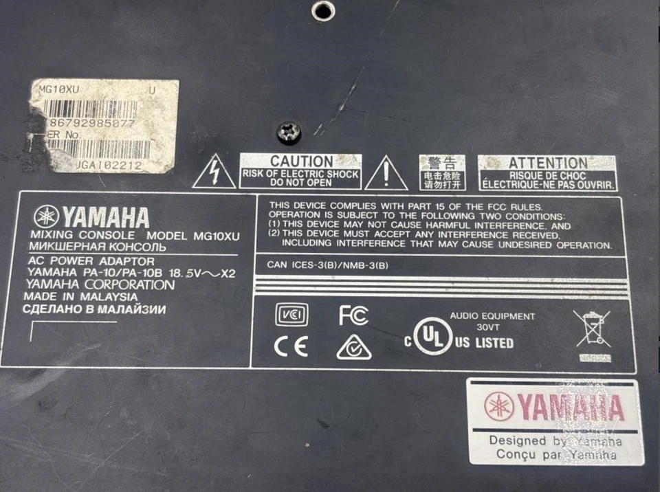 雅马哈 MG10XU 10 通道模拟立体声混音器 4 麦克风前置放大器 USB 和效果 MG — 第 3/3 张图片