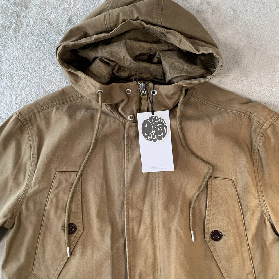 Bonita Chaqueta Parka Verde Para Hombre S Abrigo Marrón Terrazas Informal Cola de Pescado Cassette Foto 2 de 4