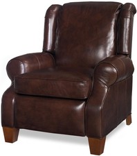Exquisite Traditional Chocolate Leather Recliner USA-Made