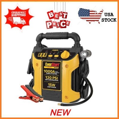 NEW EverStart Maxx 1000 Peak Amp Jump Starter 120 PSI Compressor LED Light 3XUSB