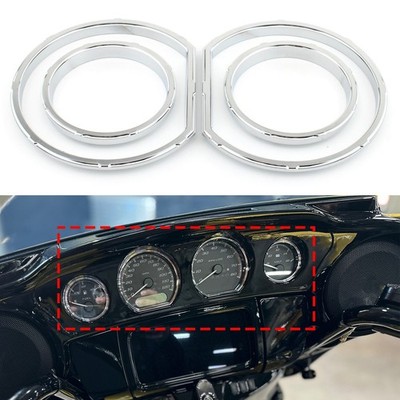4x Silber Gauge Bezel Kit für Harley Street FLHX Electra Tri Glide 2014-2023