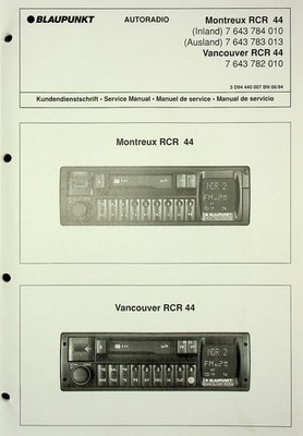 Service Manual Blaupunkt Montreux RCR 44 / Vancouver RCR 44