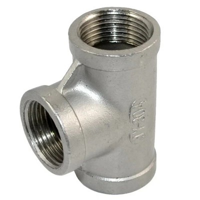 3/4 inch NPT Tee T 3 way Female Thread Pipe Fitting Stainless Steel SS 304