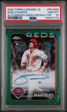 PSA 10 - Noelvi Marte RC Auto /99 GREEN REFRACTOR 2024 Topps Chrome Logofractor
