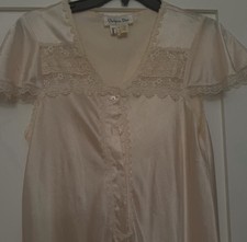 Christian Dior Vintage Ivory Lace Trim Nightgown Medium 100 Polyester