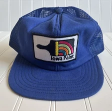 vintage blue Iowa Paint trucker painters hat cap mesh snapback One Size