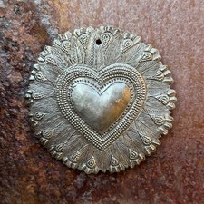 Haitian Metal Heart Wall Art  Fair Trade  Handmade Recycled Steel  Folk Art