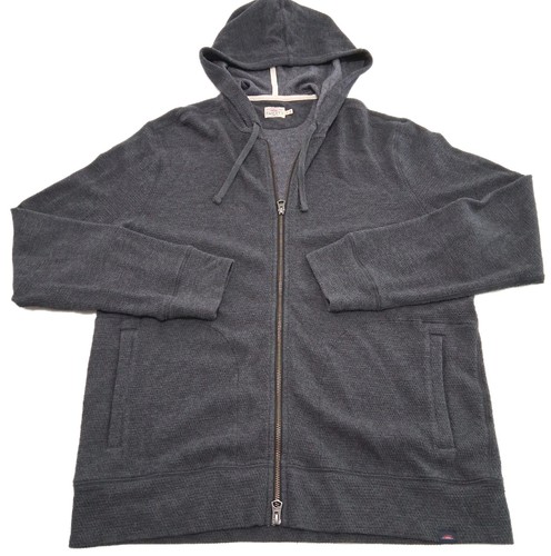Faherty Hoodie Men's Large Full Zip Waffle Knit Cotton Cardigan Sweater EUC - Picture 1 of 8