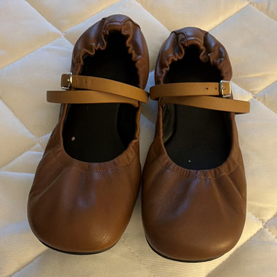 Hermès Brown Leather Jolly Flats Buckle Strap EU 37 US 7 Worn 2x