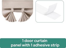 HOMEIDEAS Linen Blackout French Door Privacy Window Curtain 26x68 Color Natural