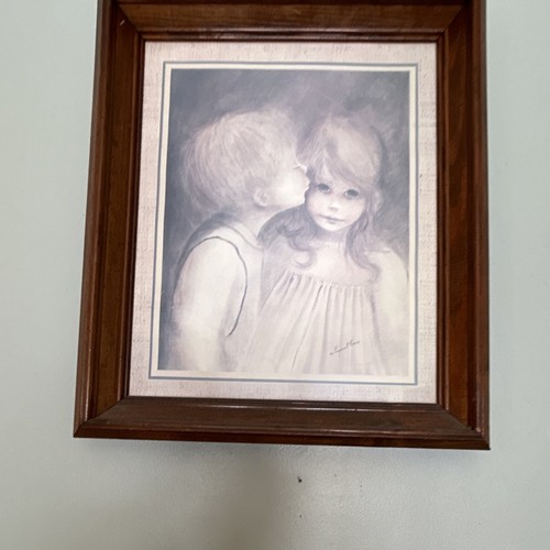 Framed Portrait Print Signed Children & Infants Love Theme Single Piece