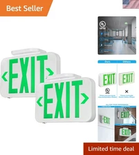 924 Certified LED Exit Light with Rechargeable Battery - 2 Pack for Safety