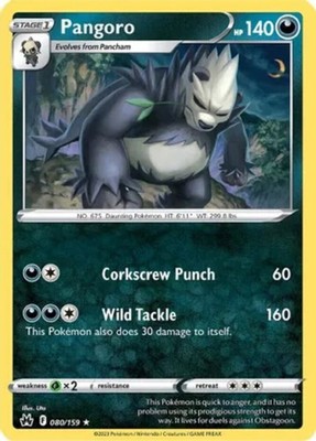 Pangoro - 080/159 - Rare - Near Mint - Sword & Shield - Crown Zenith