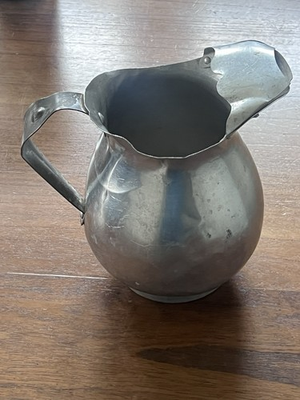 #ad Vintage 1950#x27;s USA Pure Aluminum Old Water Pitcher with Ice Cube Spout $11.99