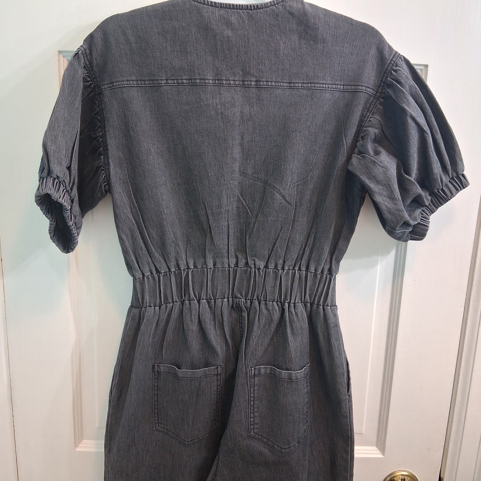 Melrose With Love Jumpsuit Denim Light Black Women's Size Small NEW 26" Inseam