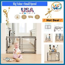 Safety Baby Gate 26-42 Extra Wide Pressure Mount for Babies Pets Gray
