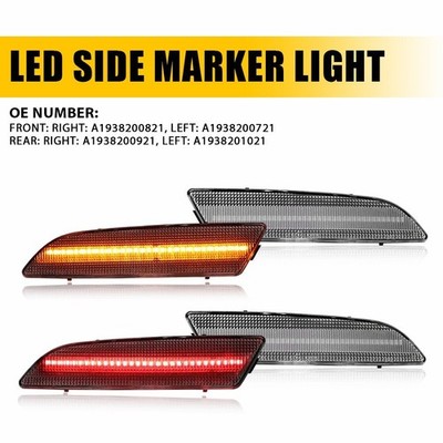 4X Clear Front Rear Bumper Side Marker Lights For 2004-2008 Chrysler Crossfire M
