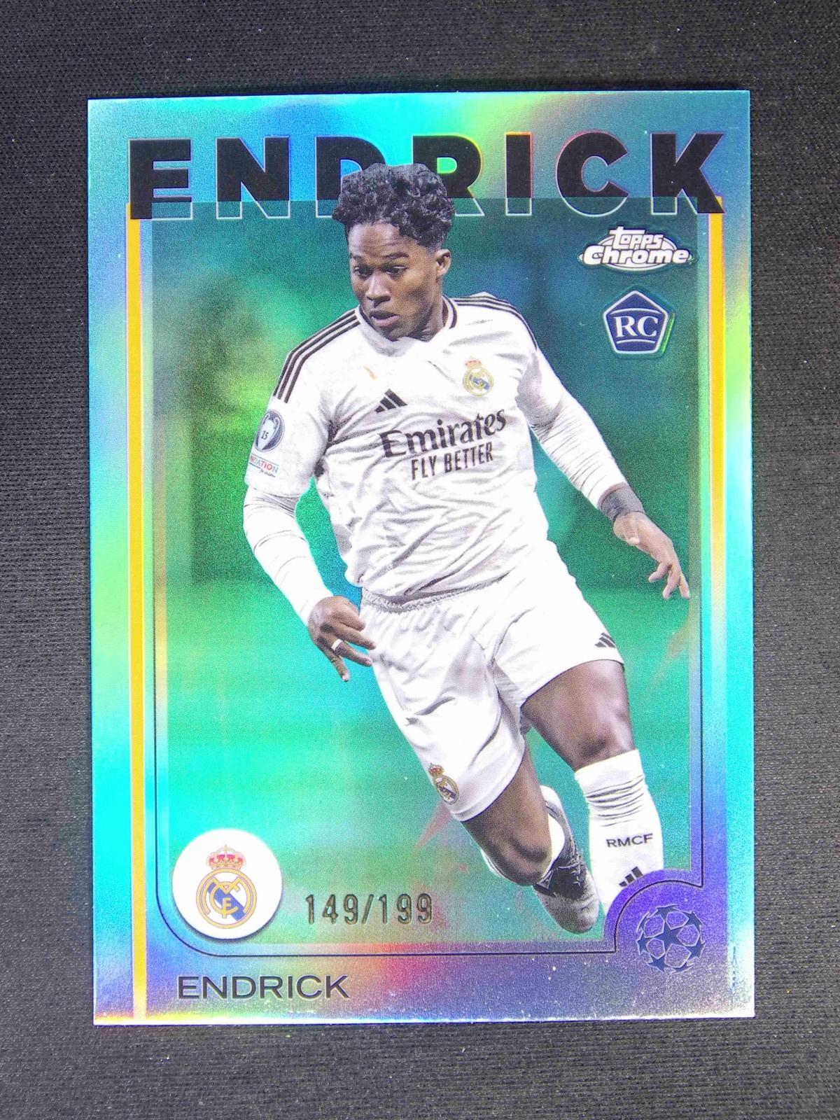 2024-25 Topps Chrome UEFA Endrick #100 RC Rookie Aqua /199