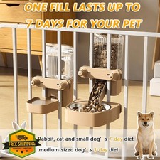 2-Pack Pet Feeder Water Dispenser Hanging Auto 50oz Small Medium Dog Cat Rabbit