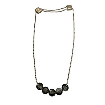 Alex and Ani Crystal Bead Bracelet Silver Tone Adjustable Slider