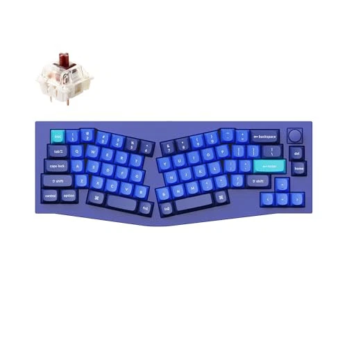KEYCHRON Q8 (ALICE LAYOUT) QMK CUSTOM MECHANICAL KEYBOARD - GATERON G PRO BROWN - Afbeelding 1 van 3