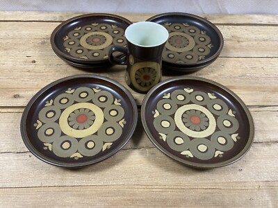 Denby Arabesque 6 x Beilagen/Kaffeetasse Keramik Geschirr