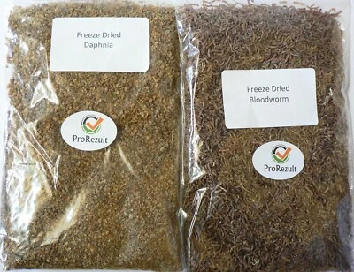 PROREZULT Freeze Dried Bloodworm and Daphnia Fish Food Tropical Marine Pond and Young Fry