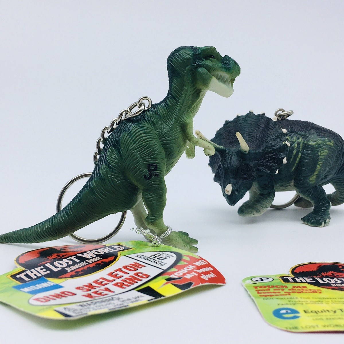 JURASSIC PARK LOST WORLD Vintage Figure 2 Keychain Set Japan 1997