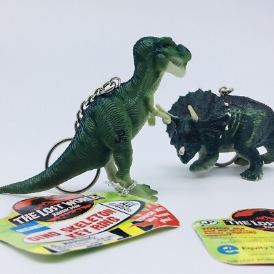 JURASSIC PARK LOST WORLD Vintage Figure 2 Keychain Set Japan