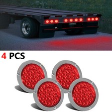 4pcs Red 16 Led 4 Inch Round Backup Reverse Tail Lamp Lights For Truck Trailer 4pcs Red 16 Led 4 Inch Round Backup Reverse Tail Lamp Lights For Truck Trailer