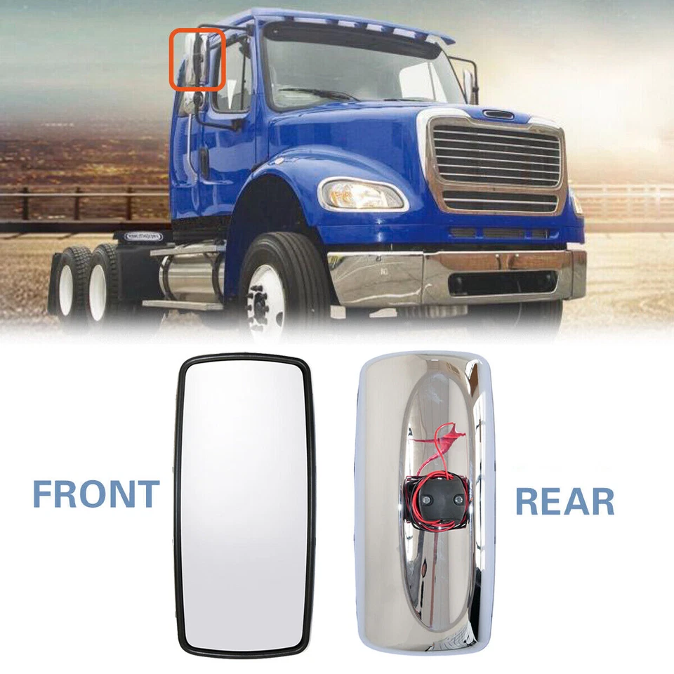 4 PCS Heated Chrome Main Mirrors+Wide Angle Mirrors For Freightliner M2 Columbia Foto 2 de 4