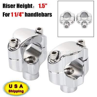 1 1/2'' Tall Handlebar Riser Clamp 1-1/4'' Bar For Harley Softail Custom FXSTC 06