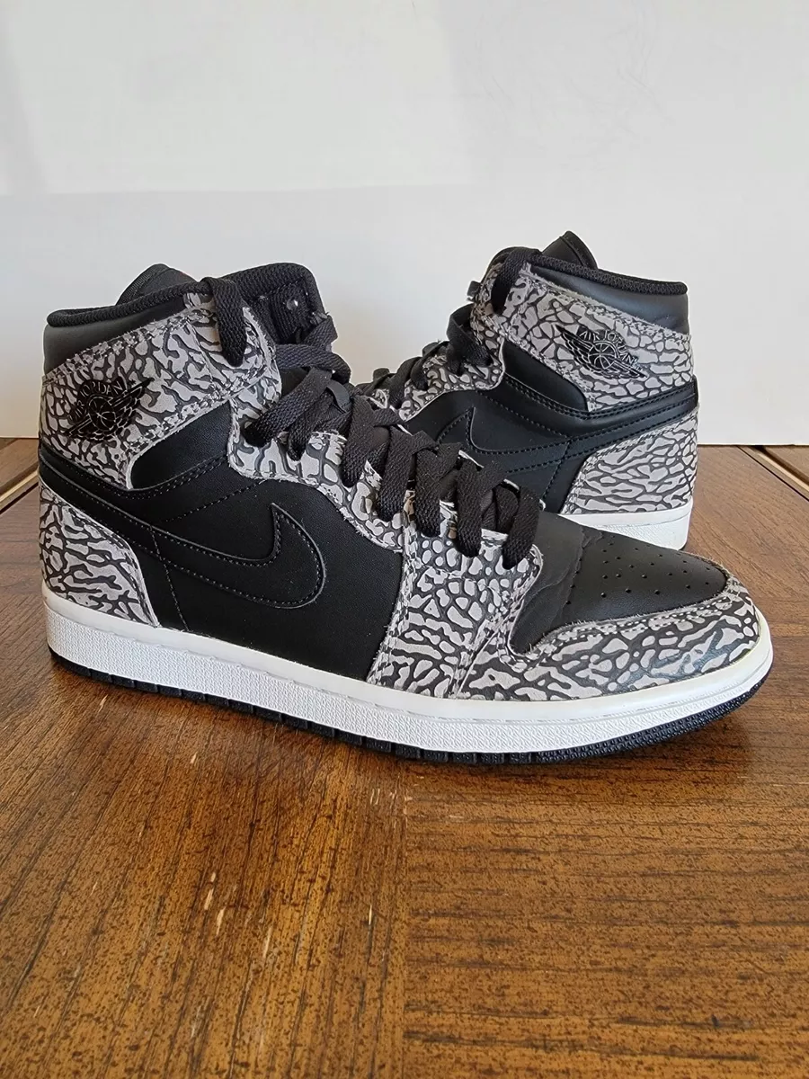 Air Jordan 1 Retro High Black Elephant Un-Supreme 839115-013 men&