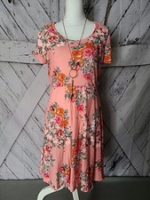 Bobbie Brooks Womens Floral Midi Dress With Necklace Med Large XL