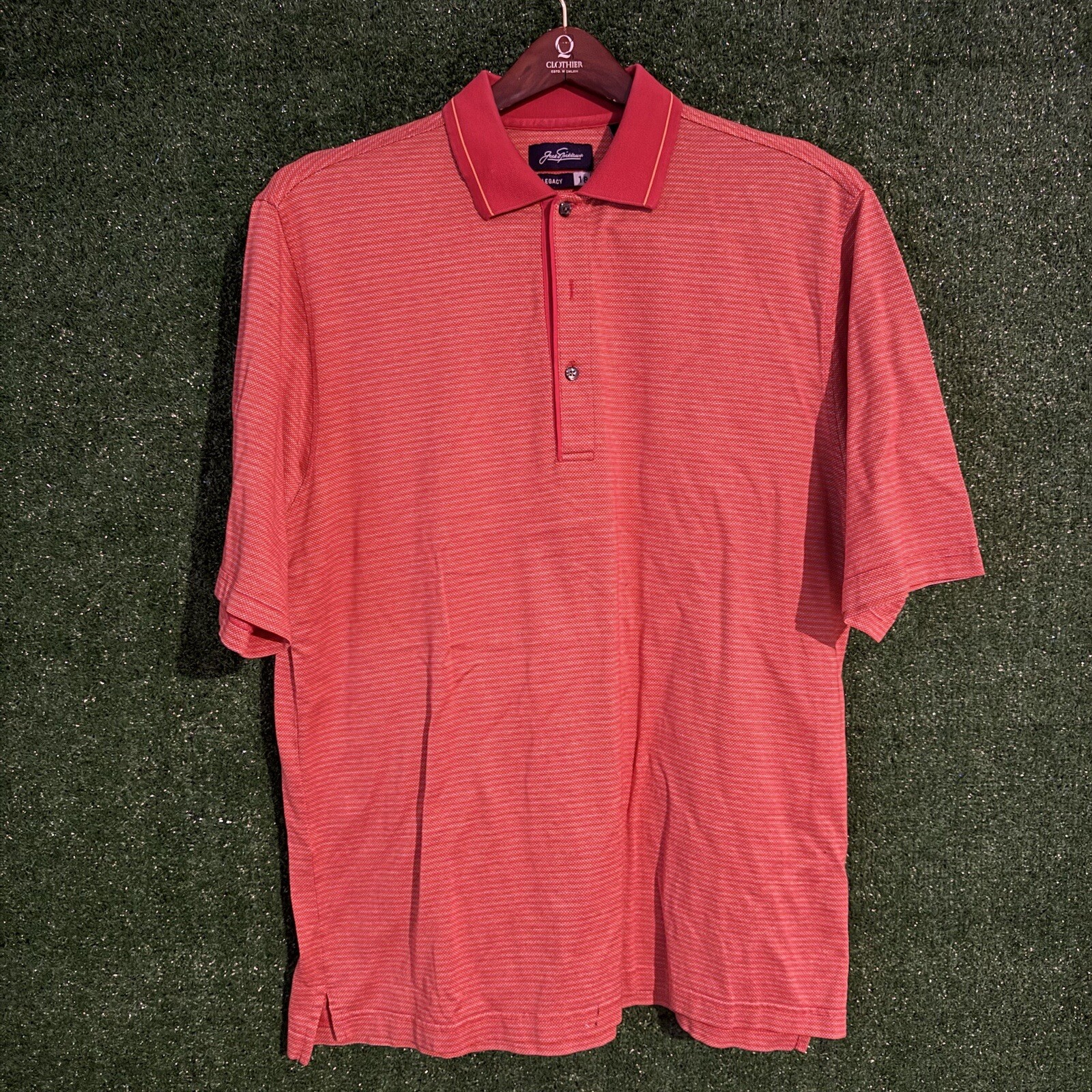 Jack Nicklaus Vintage Red Polo Golf Shirt Size Large L Cotton Short Sleeve