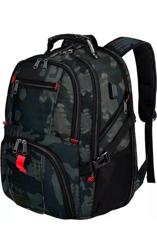 Travel Laptop Backpack Water Resistant Airline Approved USB Charging Port CAMO