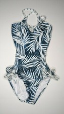 Splendid Girl's X-Back One-Piece Swimsuit, Blue/White, Girl's 10