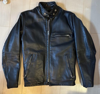 Single Riders Jacket Schott 641 Cowhide Men Size 34 Black Made In 