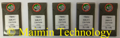 50 75/11 SHARP ORGAN TITANIUM FLAT SHANK 15X1 HAX1 HOME SEWING MACHINE NEEDLES
