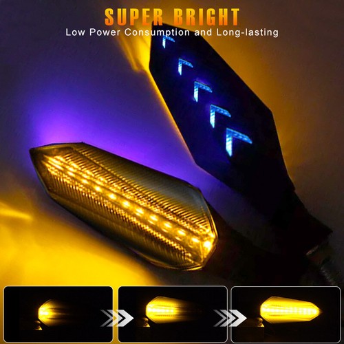 LED Turn Signal Sequential Flowing Brake Lights For Motorcycle Yamaha MT07 FZ-09 - Picture 2 of 11