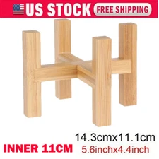 5.6in Flower Stand Plant Rack Shelf Bamboo Planter Storage Display Shelving US