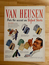 1945 Print Ad Van Heusen Oxford Shirts WW2 10"x14"