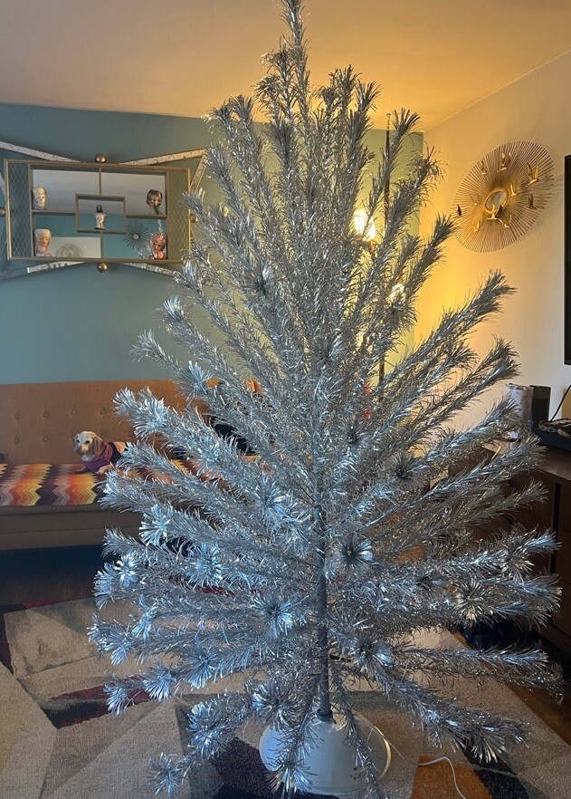 Vintage 7' Silver Aluminum Christmas Tree Branches Stand & Original Box eBay